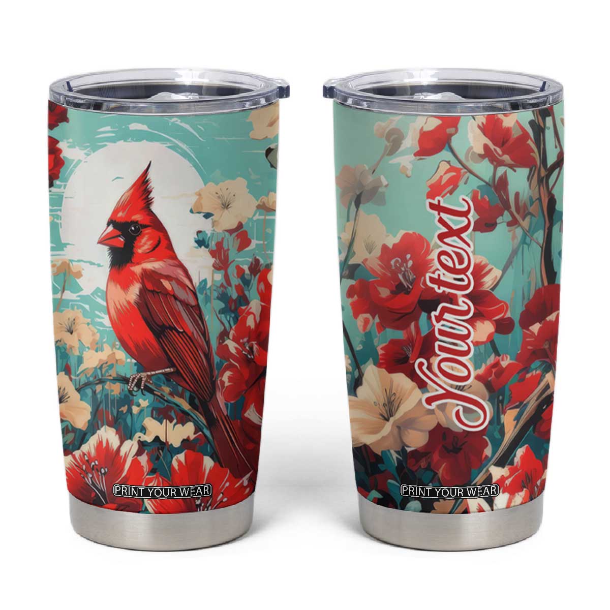 Cardinal Retro Style Tumbler Cup Personalized TS04 Multicolor Print Your Wear