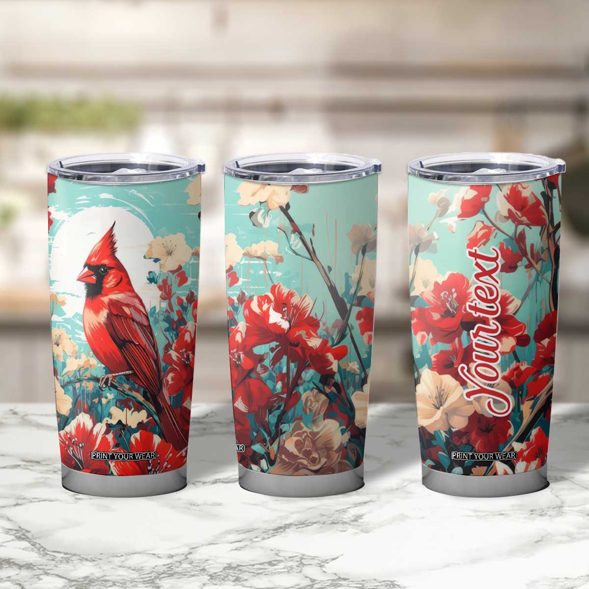 Cardinal Retro Style Tumbler Cup Personalized TS04 Print Your Wear