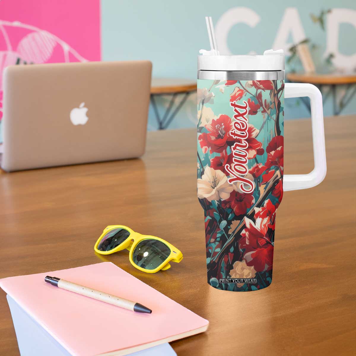 Cardinal Retro Style Tumbler With Handle Personalized TS04 Print Your Wear