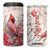 Cardinal Red Flower 4 in 1 Can Cooler Tumbler Personalized TS04 One Size: 16 oz Multicolor Print Your Wear
