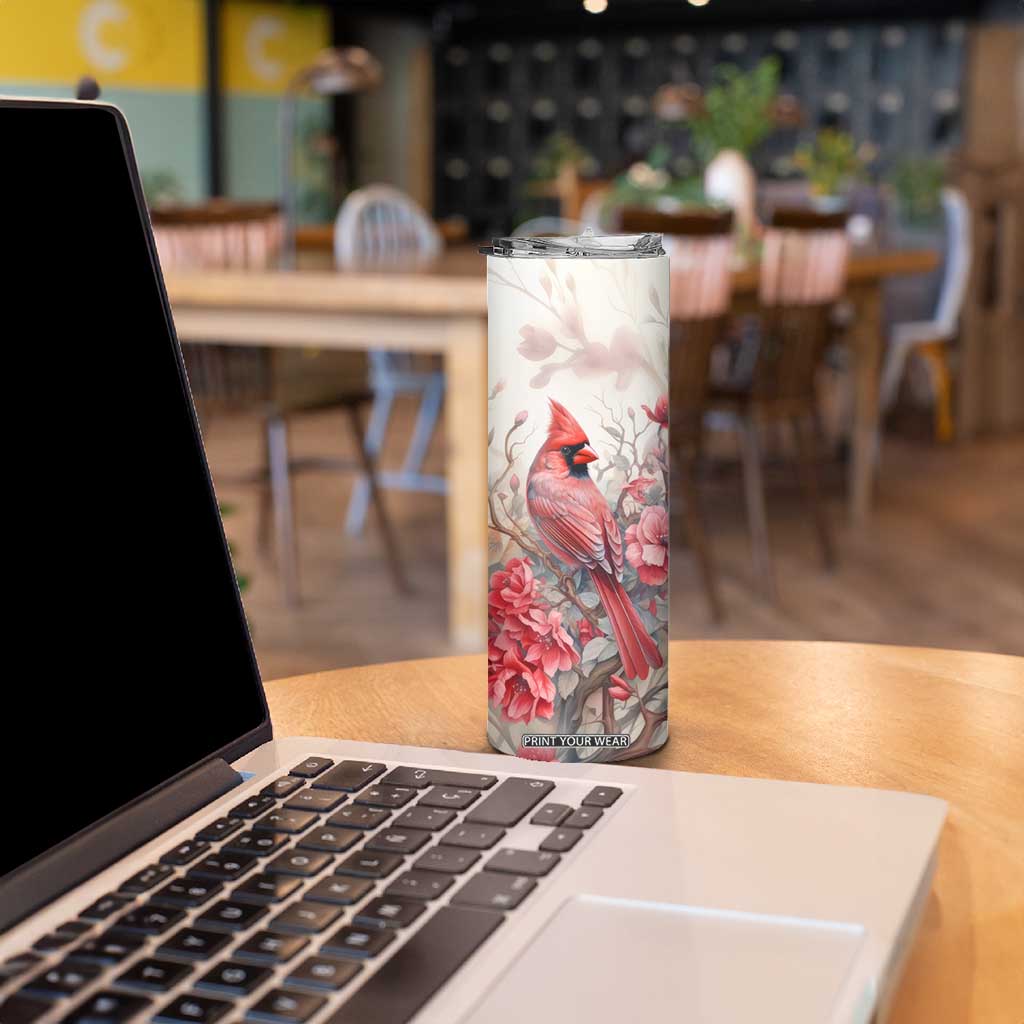 Cardinal Red Flower Skinny Tumbler Personalized TS04 Print Your Wear