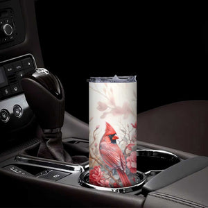 Cardinal Red Flower Skinny Tumbler Personalized TS04 Print Your Wear
