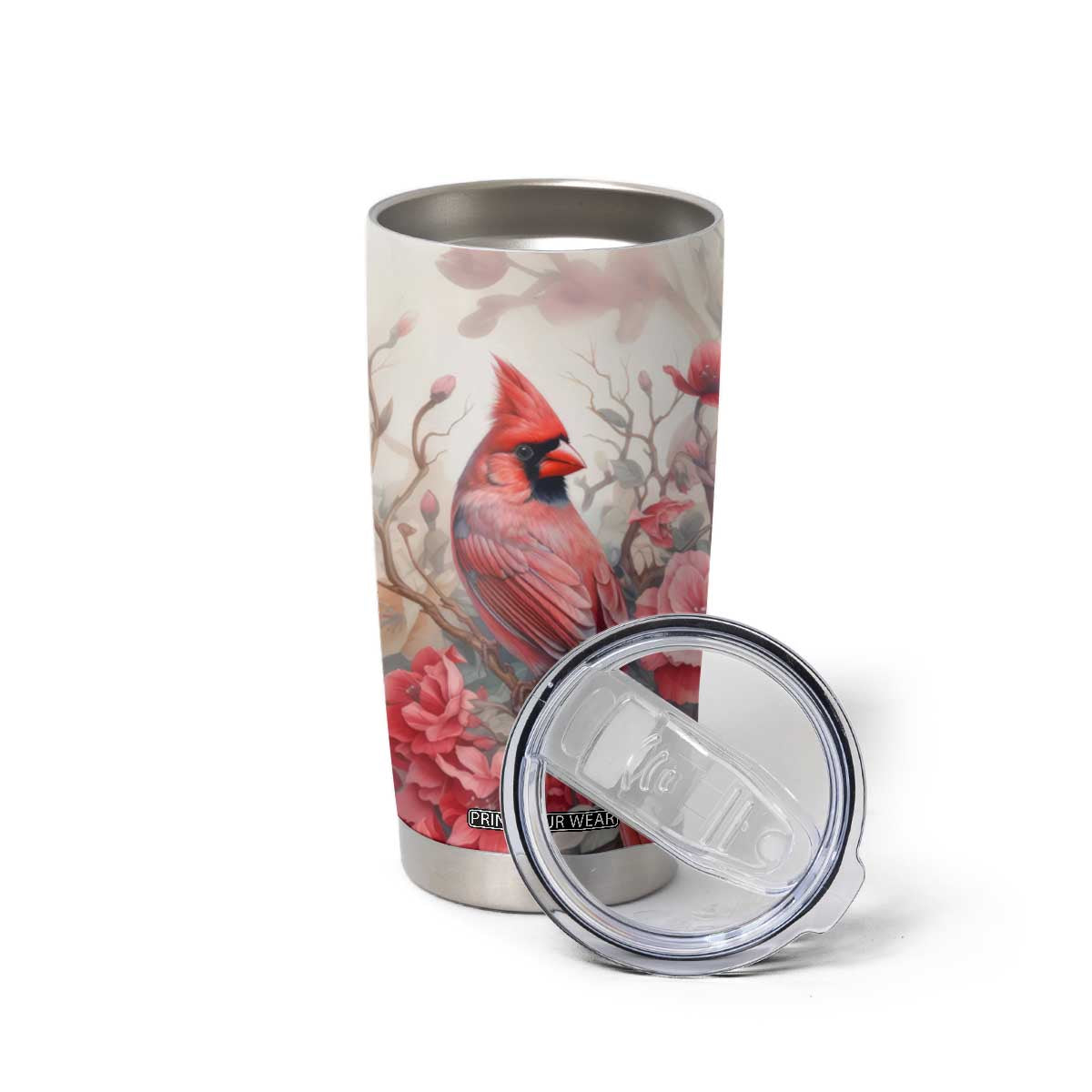 Cardinal Red Flower Tumbler Cup Personalized TS04 Print Your Wear