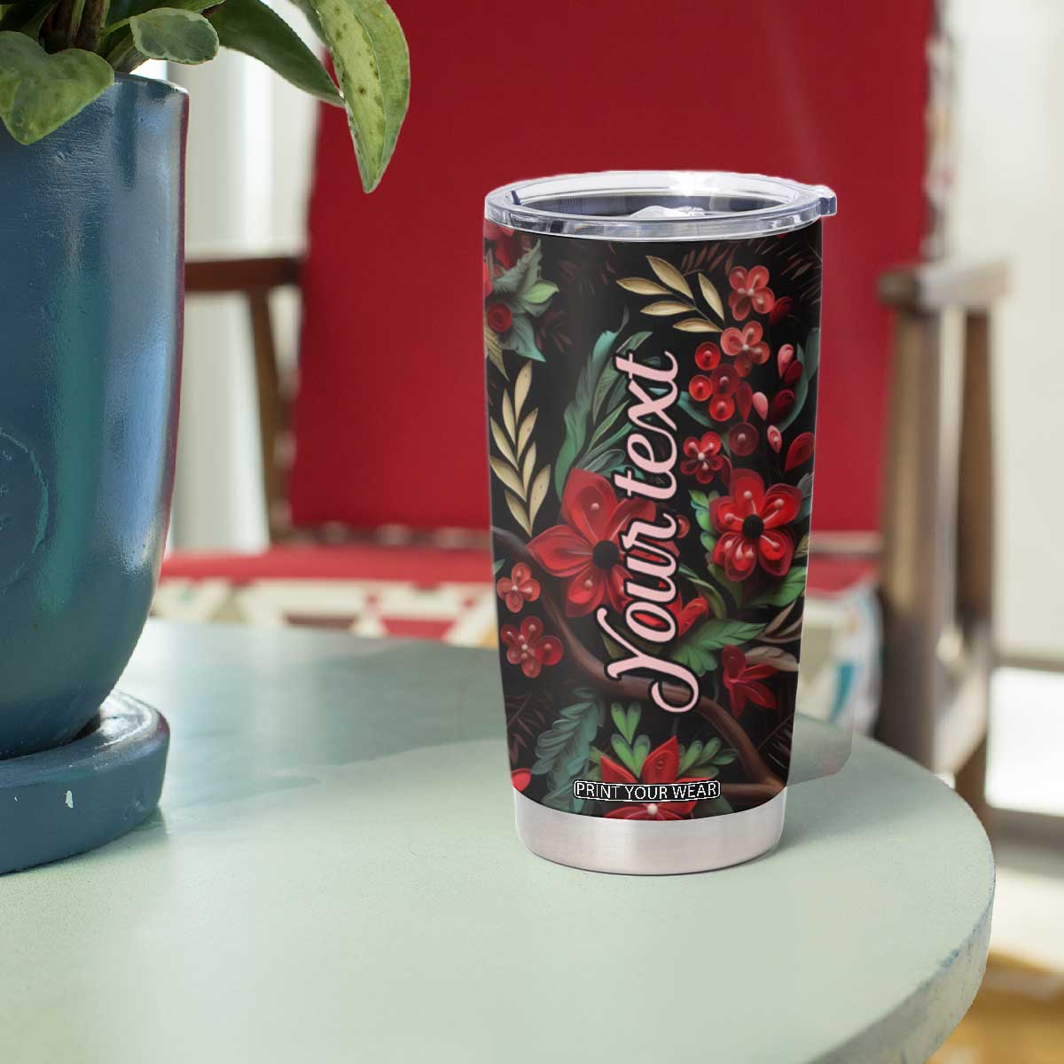 Cardinal Quilling Art Tumbler Cup Personalized TS04 Print Your Wear