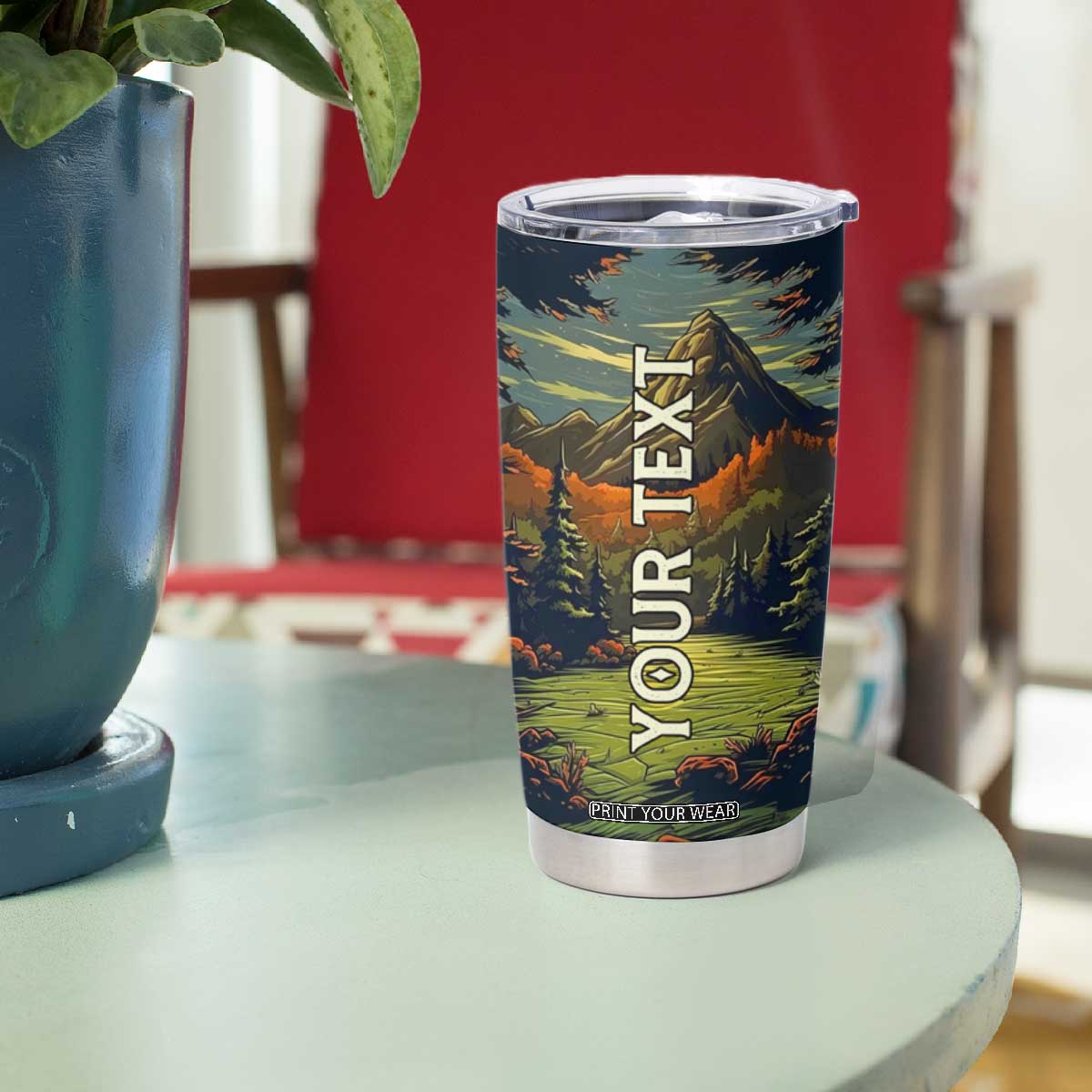 Camping Tent Vintage Tumbler Cup Personalized TS04 Print Your Wear