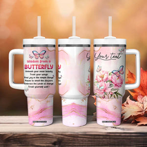 Wisdom From A Butterfly Tumbler With Handle Personalized TS04 Print Your Wear