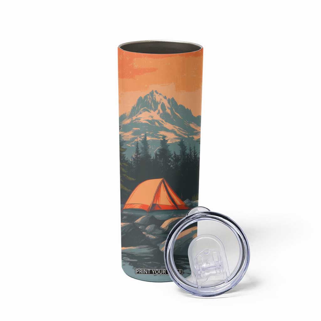 Retro Camping Tent Skinny Tumbler Personalized TS04 Print Your Wear