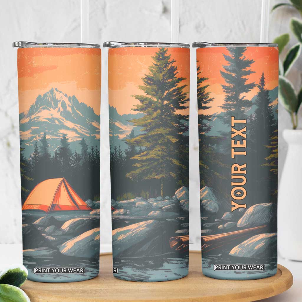 Retro Camping Tent Skinny Tumbler Personalized TS04 Print Your Wear