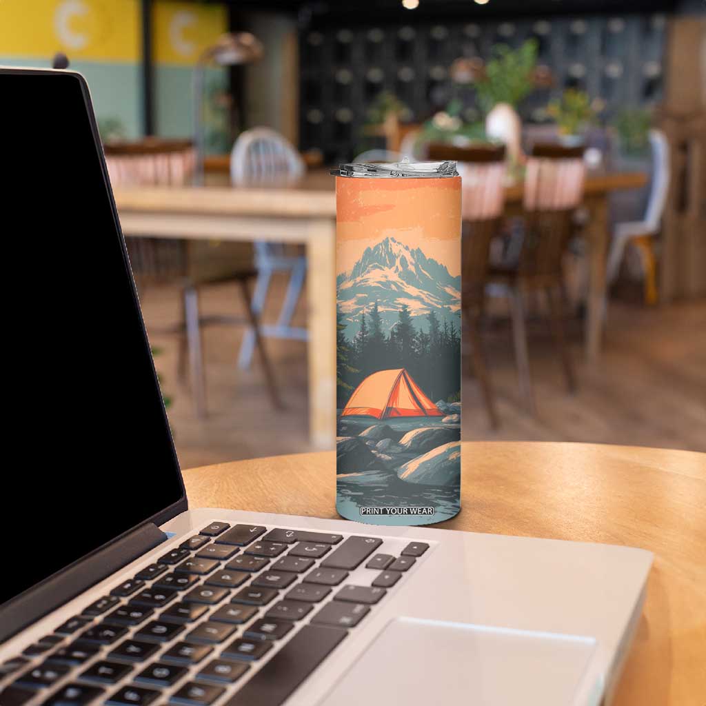 Retro Camping Tent Skinny Tumbler Personalized TS04 Print Your Wear