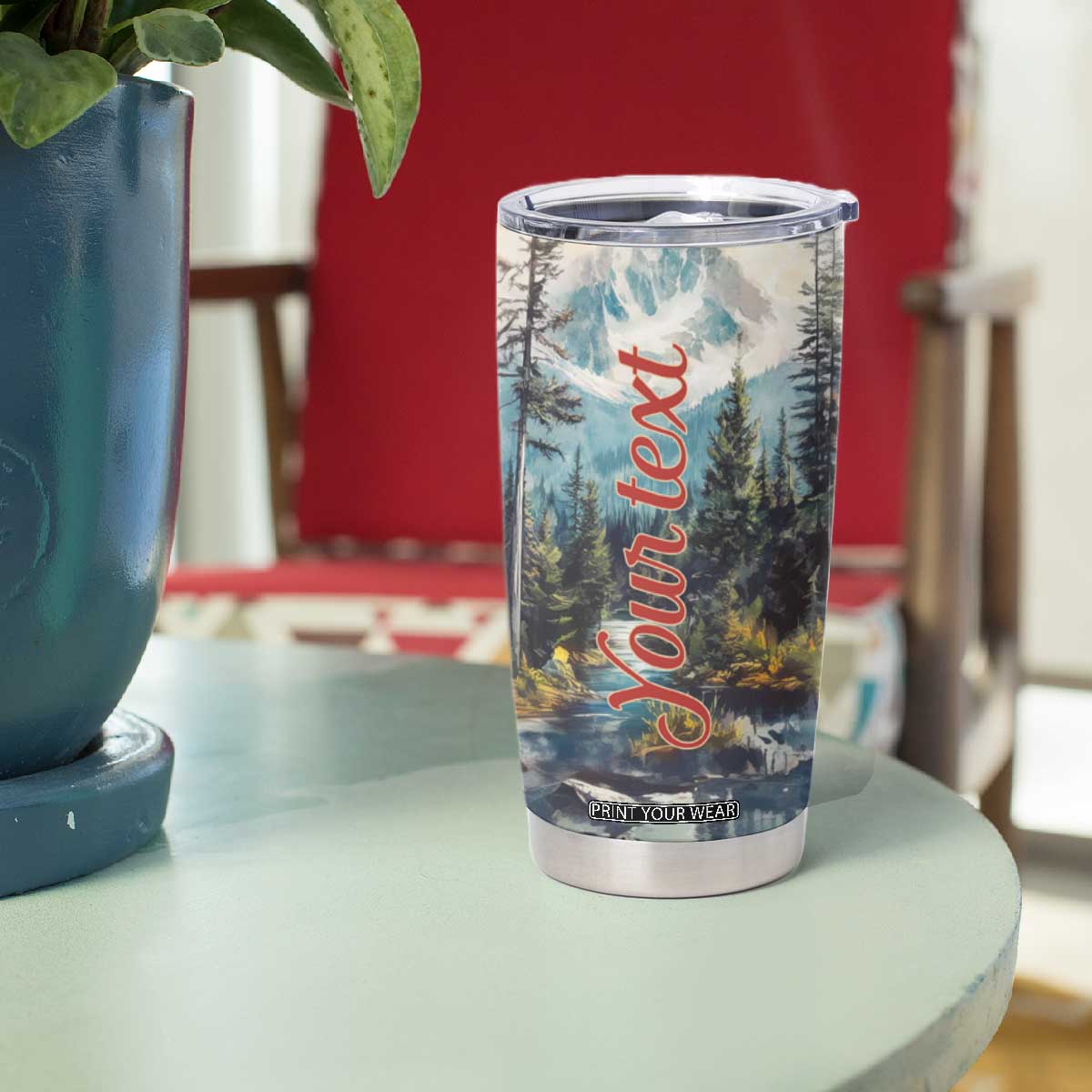 Camping RV Near The Lake Tumbler Cup Personalized TS04 Print Your Wear