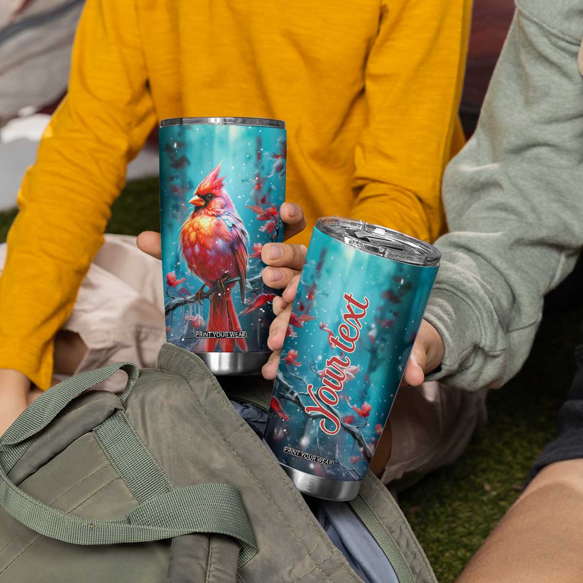 Colorful Cardinal Tumbler Cup Personalized TS04 Print Your Wear