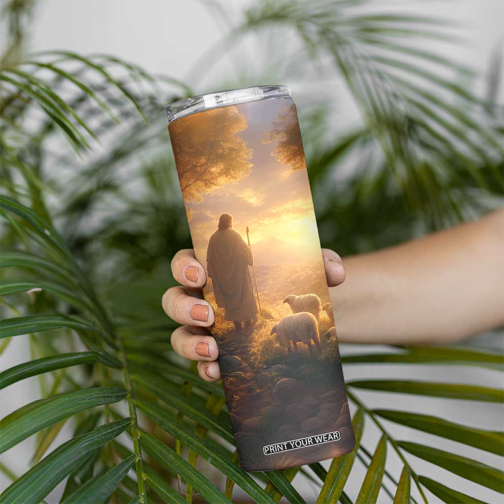 Jesus Walking On The Forest With Lambs Skinny Tumbler Personalized TS04 Print Your Wear