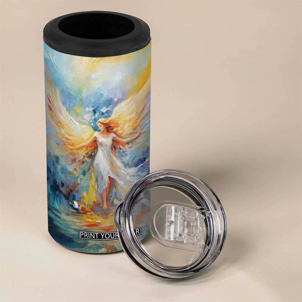 Colorful Faith Angel 4 in 1 Can Cooler Tumbler Personalized TS04 Print Your Wear