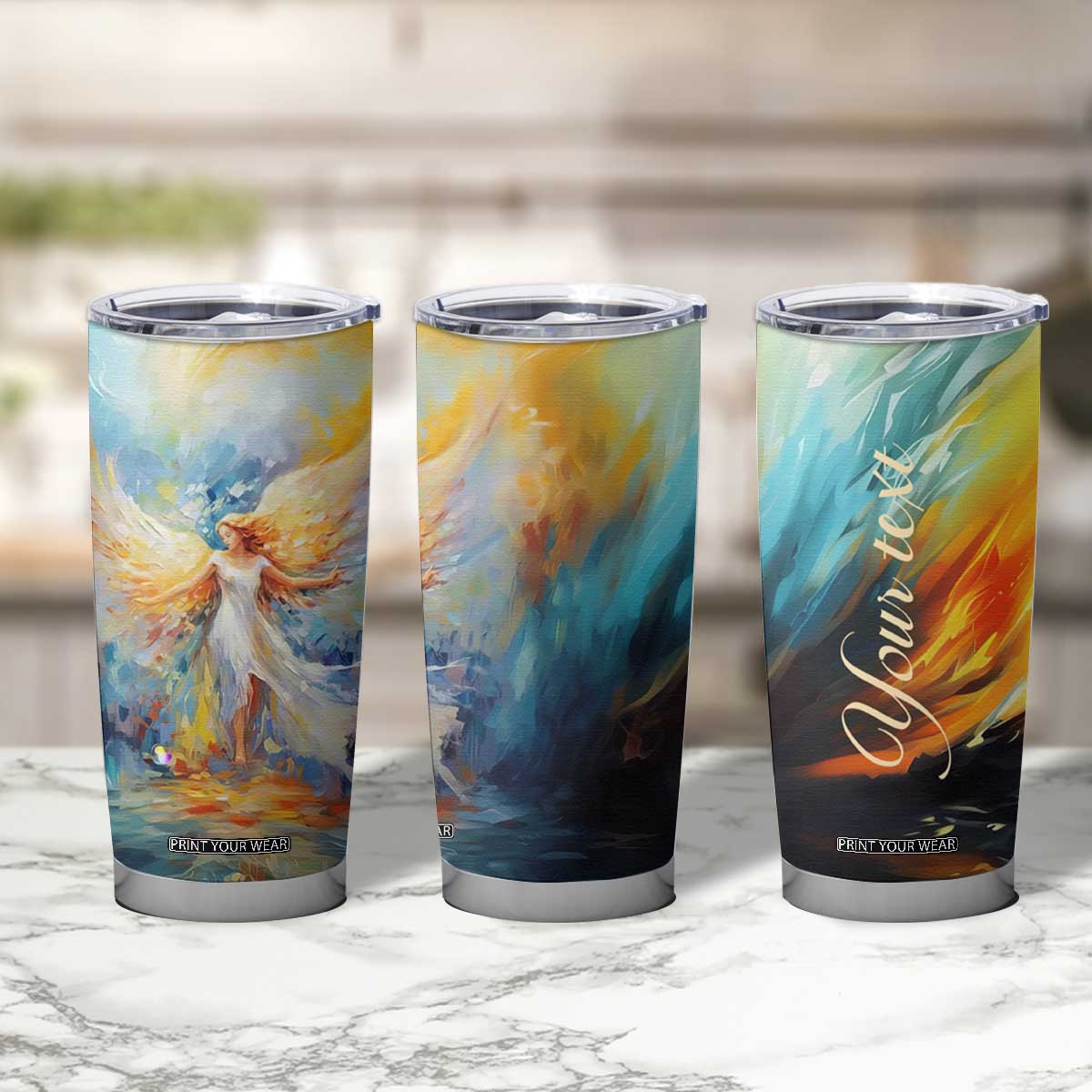 Colorful Faith Angel Tumbler Cup Personalized TS04 Print Your Wear