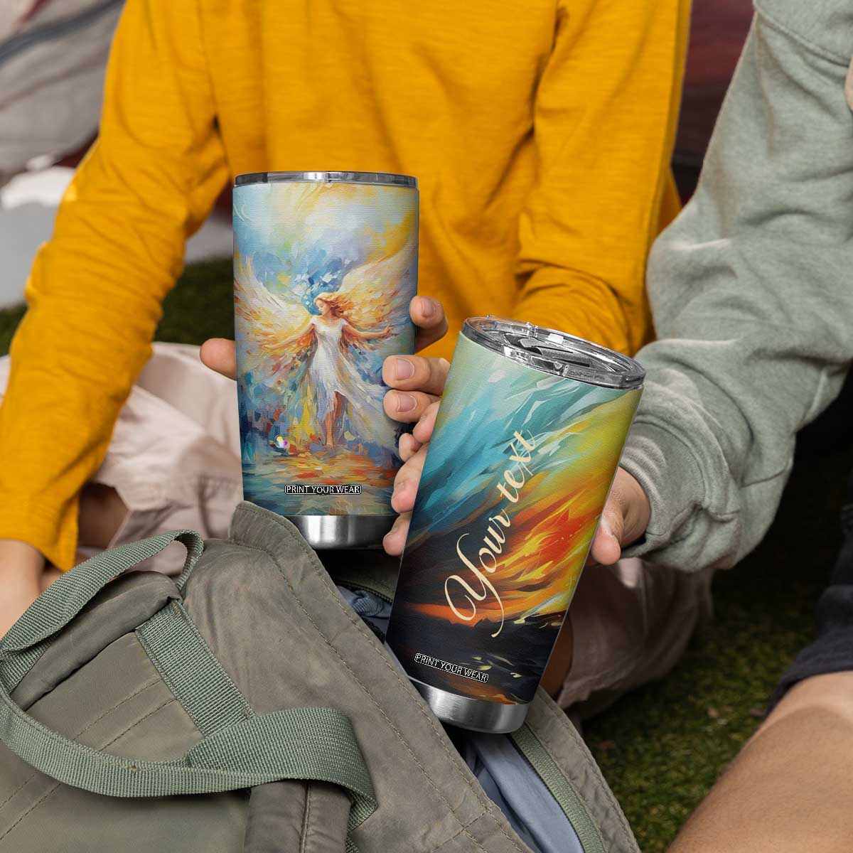 Colorful Faith Angel Tumbler Cup Personalized TS04 Print Your Wear
