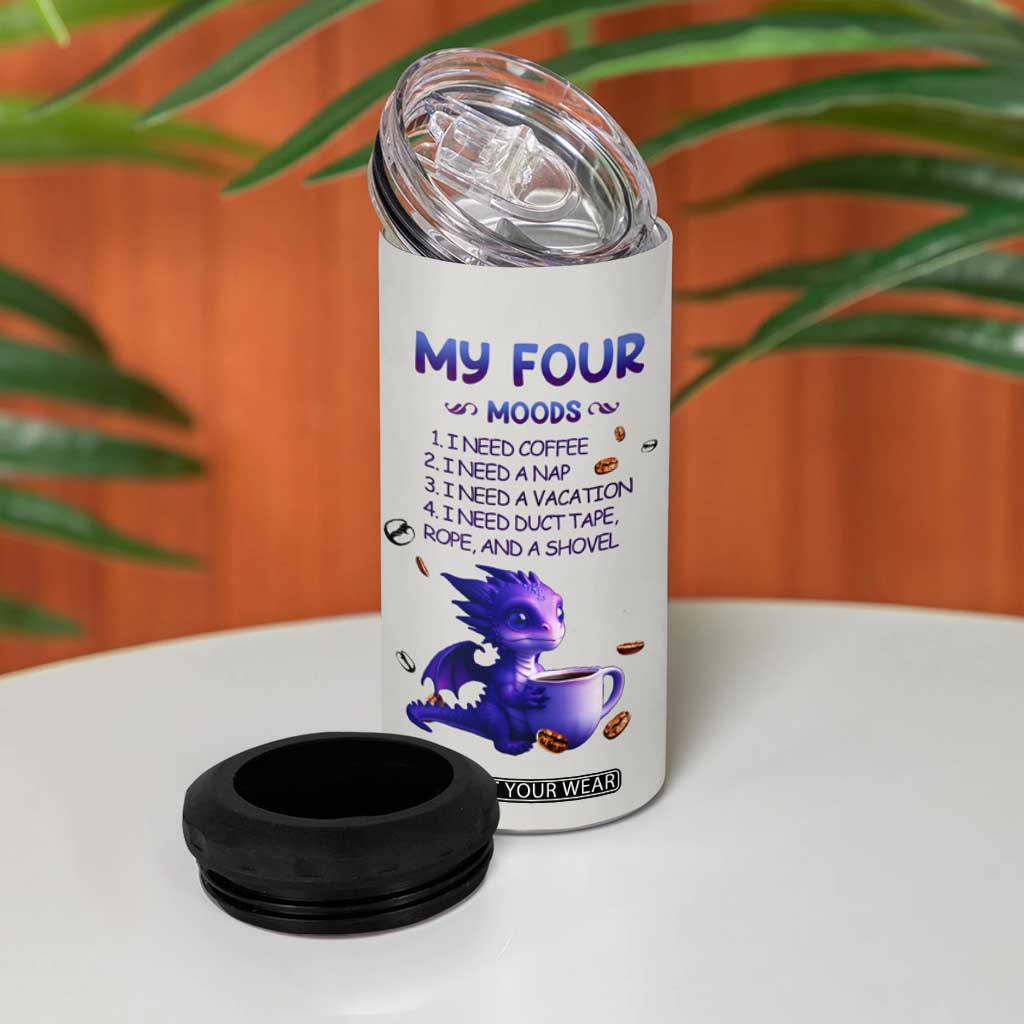 Dragon My Four Moods 4 in 1 Can Cooler Tumbler Personalized TS04 Print Your Wear
