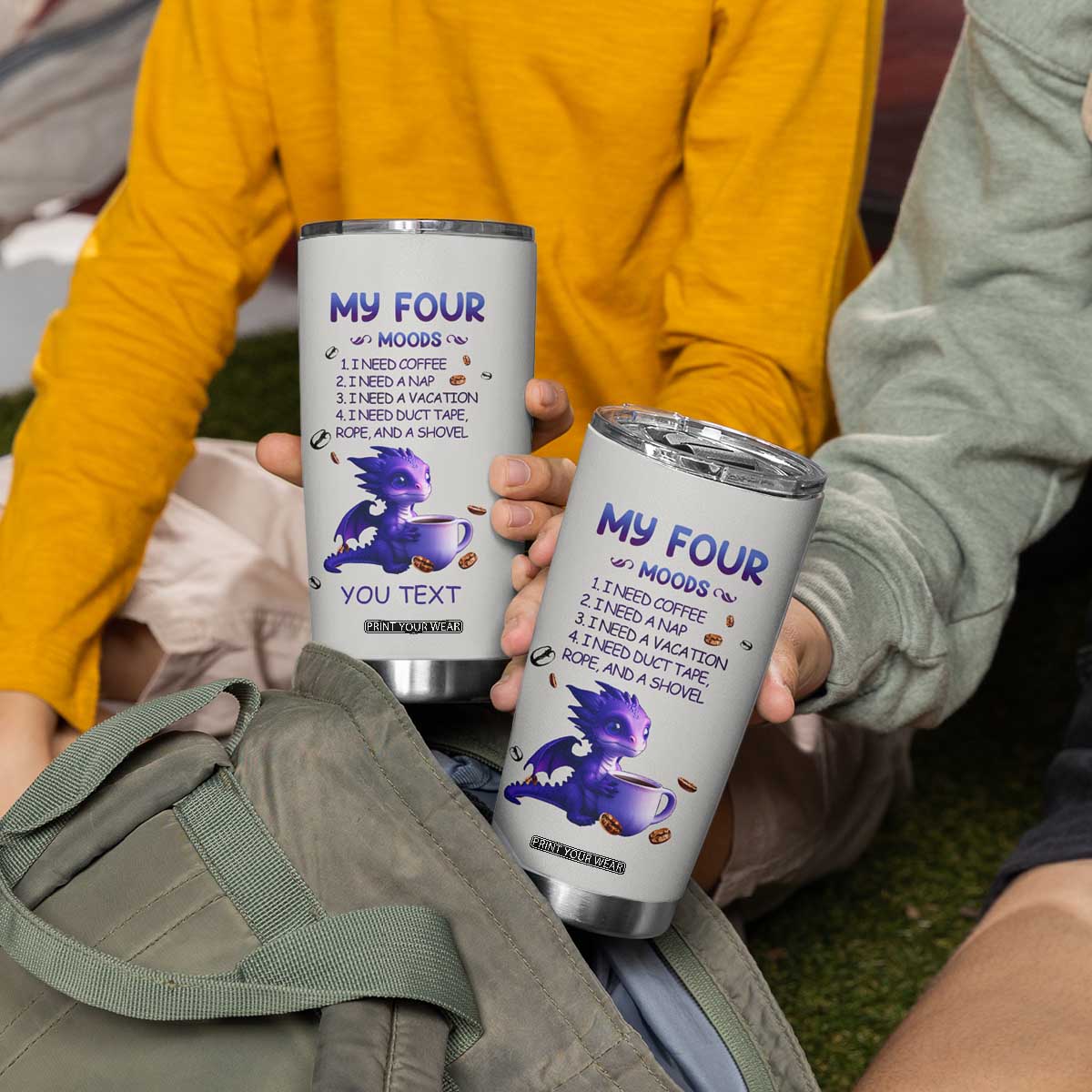 Dragon My Four Moods Tumbler Cup Personalized TS04 Print Your Wear