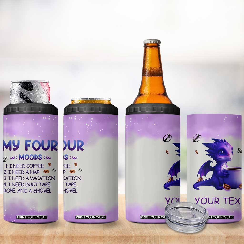 Dragon My Four Moods 4 in 1 Can Cooler Tumbler Personalized TS04 Print Your Wear