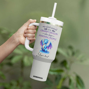 My Spirit Animal Is A Grumpy Dragon Who Slaps Annoying People Tumbler With Handle Personalized TS04 Print Your Wear