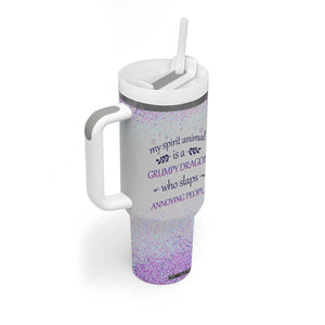 My Spirit Animal Is A Grumpy Dragon Who Slaps Annoying People Tumbler With Handle Personalized TS04 Print Your Wear