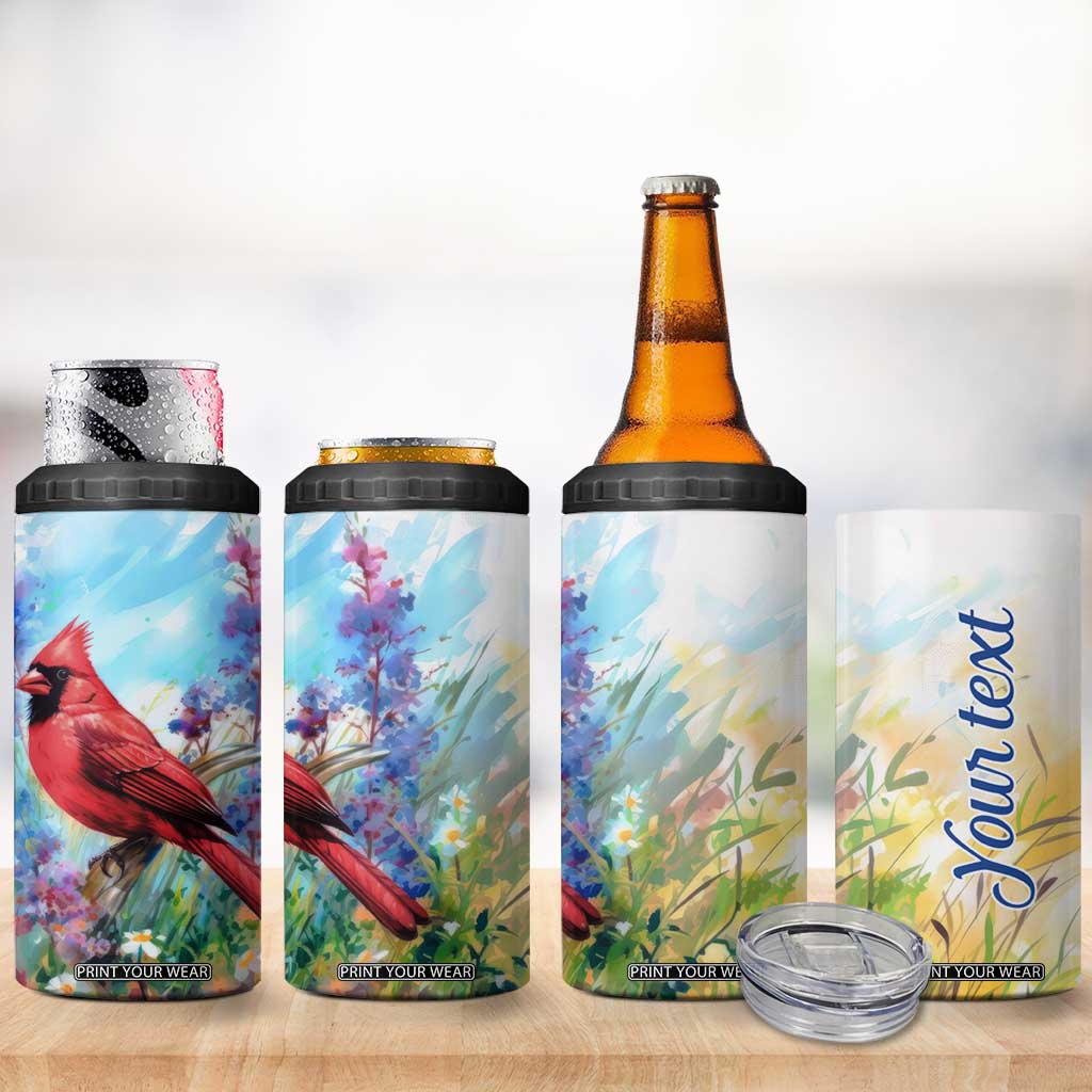 Cardinal Flower 4 in 1 Can Cooler Tumbler Personalized TS04 Print Your Wear