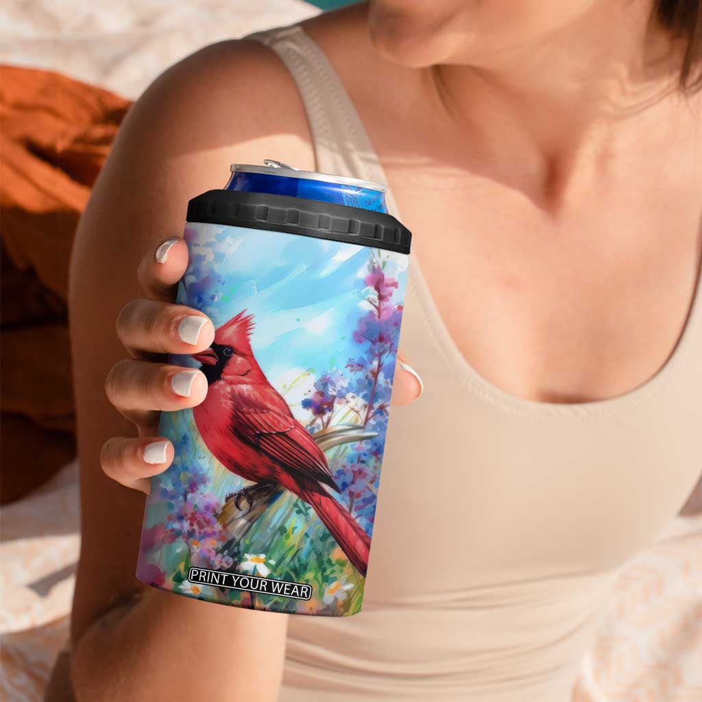 Cardinal Flower 4 in 1 Can Cooler Tumbler Personalized TS04 Print Your Wear