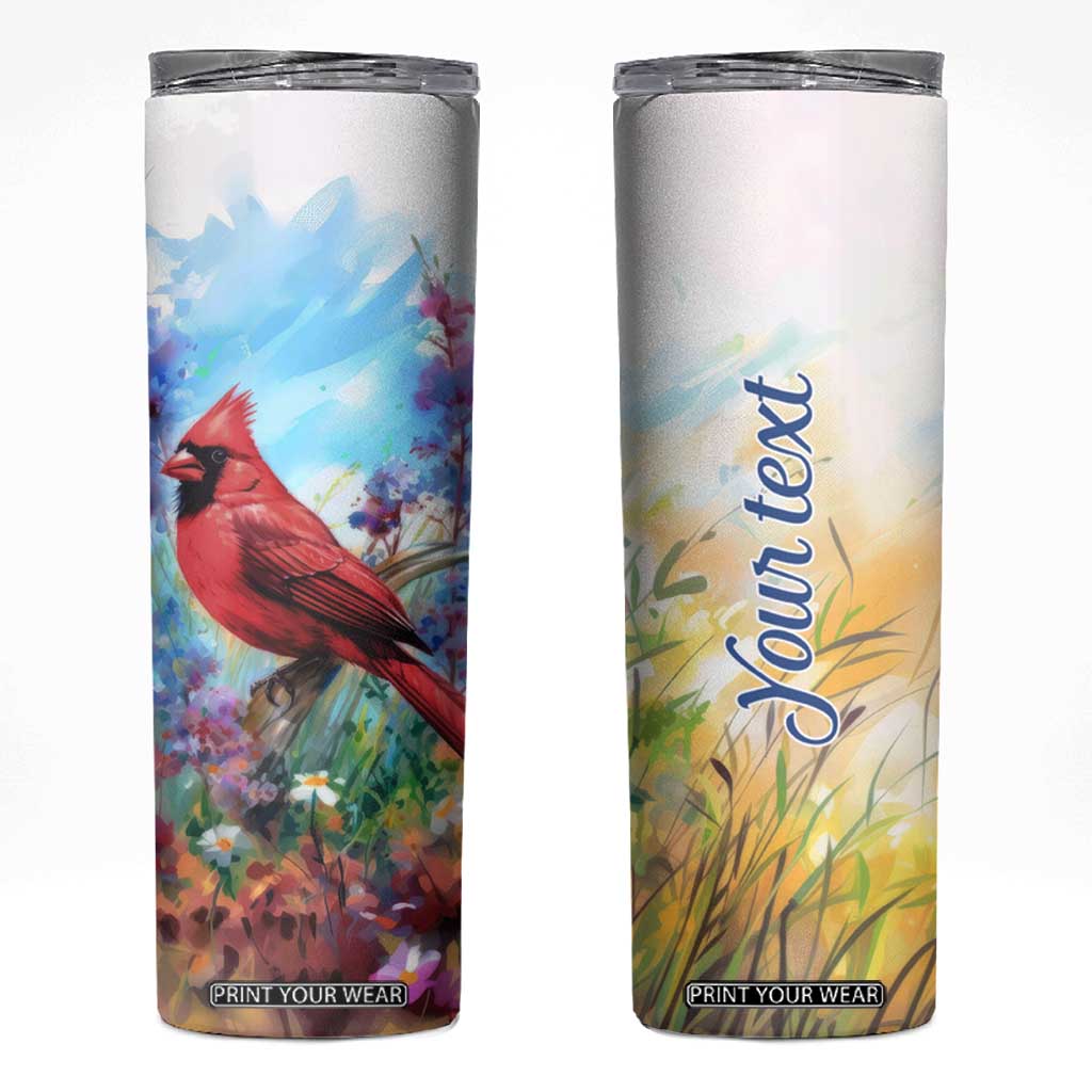 Cardinal Flower Skinny Tumbler Personalized TS04 Multicolor Print Your Wear