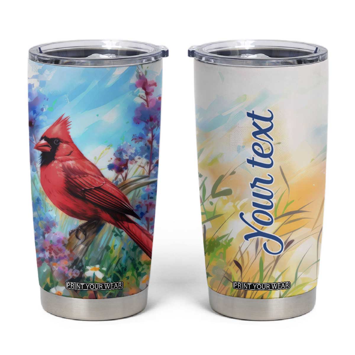 Cardinal Flower Tumbler Cup Personalized TS04 Multicolor Print Your Wear