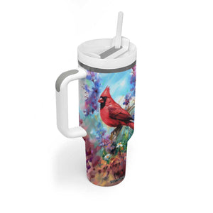 Cardinal Flower Tumbler With Handle Personalized TS04 Print Your Wear