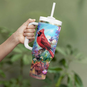 Cardinal Flower Tumbler With Handle Personalized TS04 Print Your Wear