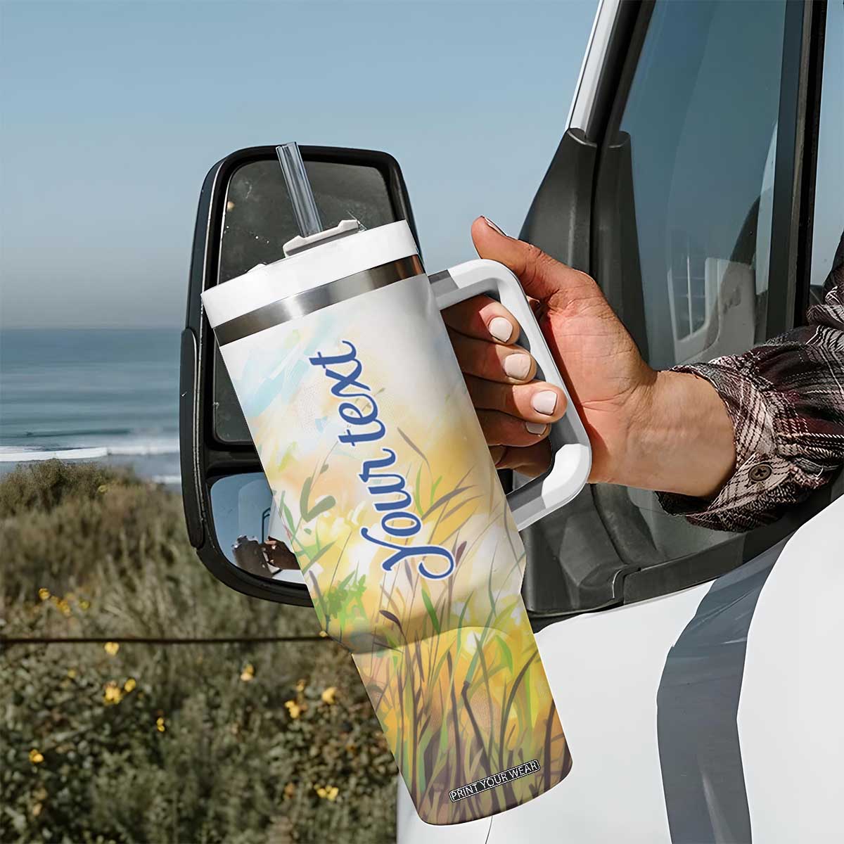 Cardinal Flower Tumbler With Handle Personalized TS04 Print Your Wear