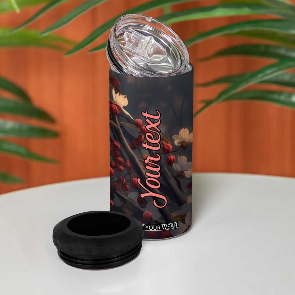 Cardinal Floral 4 in 1 Can Cooler Tumbler Personalized TS04 Print Your Wear
