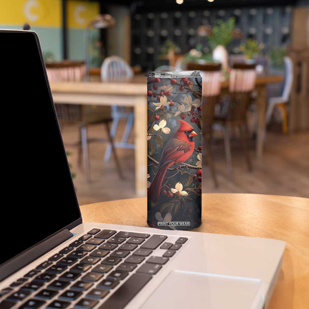 Cardinal Floral Skinny Tumbler Personalized TS04 Print Your Wear