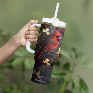 Cardinal Floral Tumbler With Handle Personalized TS04 Print Your Wear