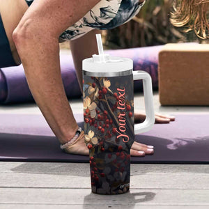 Cardinal Floral Tumbler With Handle Personalized TS04 Print Your Wear