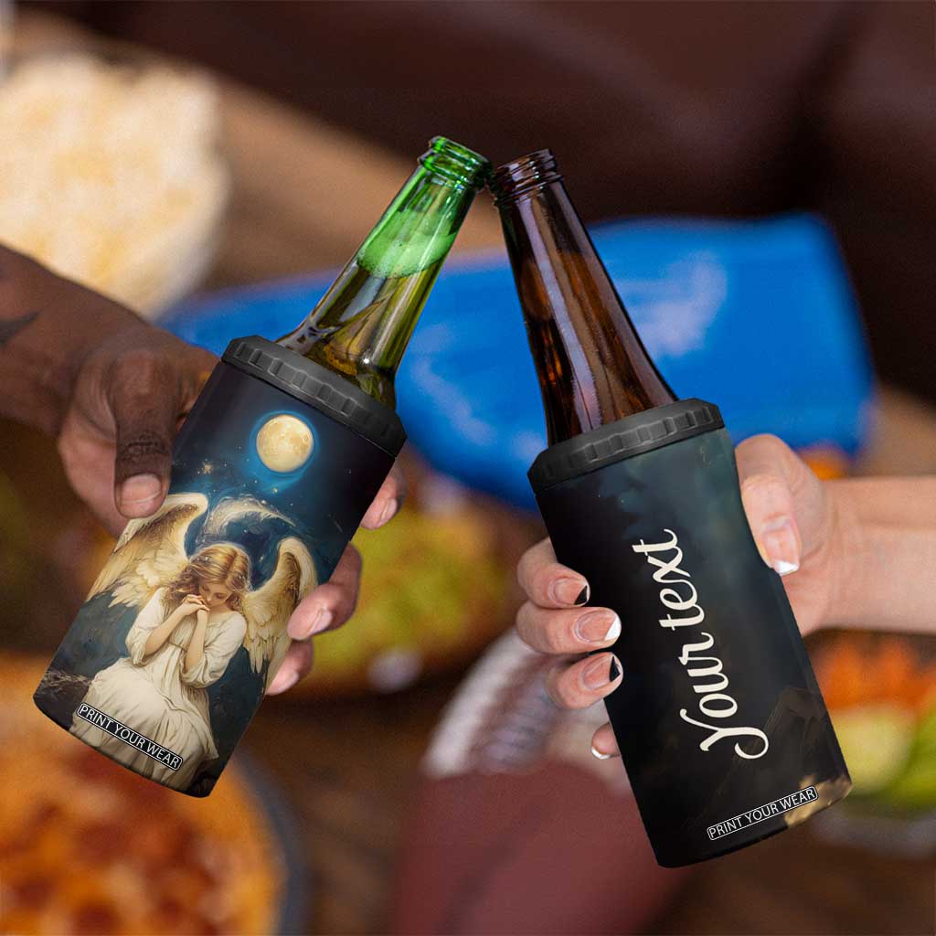 Faith Angel Star Night 4 in 1 Can Cooler Tumbler Personalized TS04 Print Your Wear