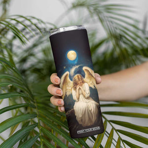 Faith Angel Star Night Skinny Tumbler Personalized TS04 Print Your Wear
