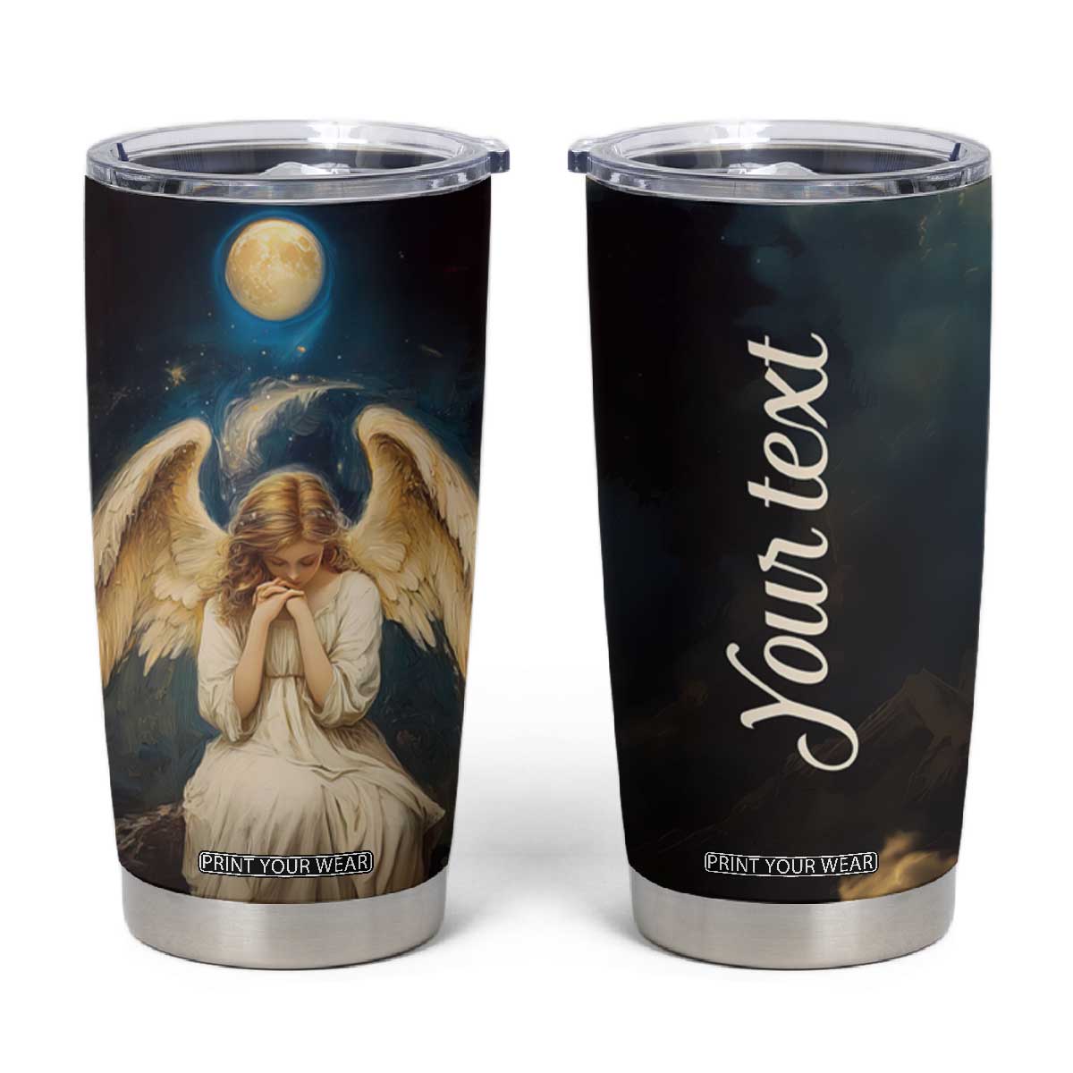 Faith Angel Star Night Tumbler Cup Personalized TS04 Multicolor Print Your Wear