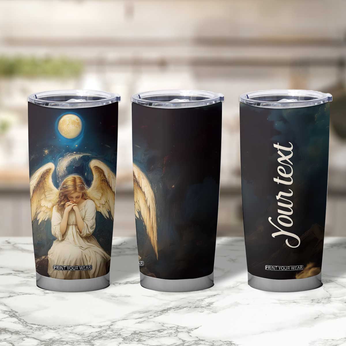 Faith Angel Star Night Tumbler Cup Personalized TS04 Print Your Wear