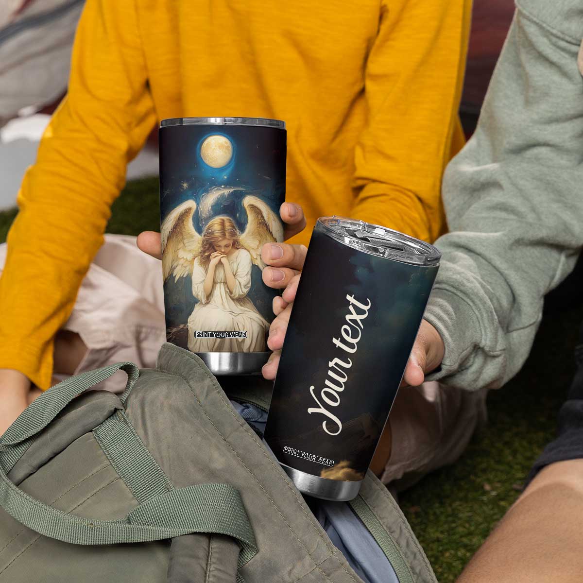 Faith Angel Star Night Tumbler Cup Personalized TS04 Print Your Wear