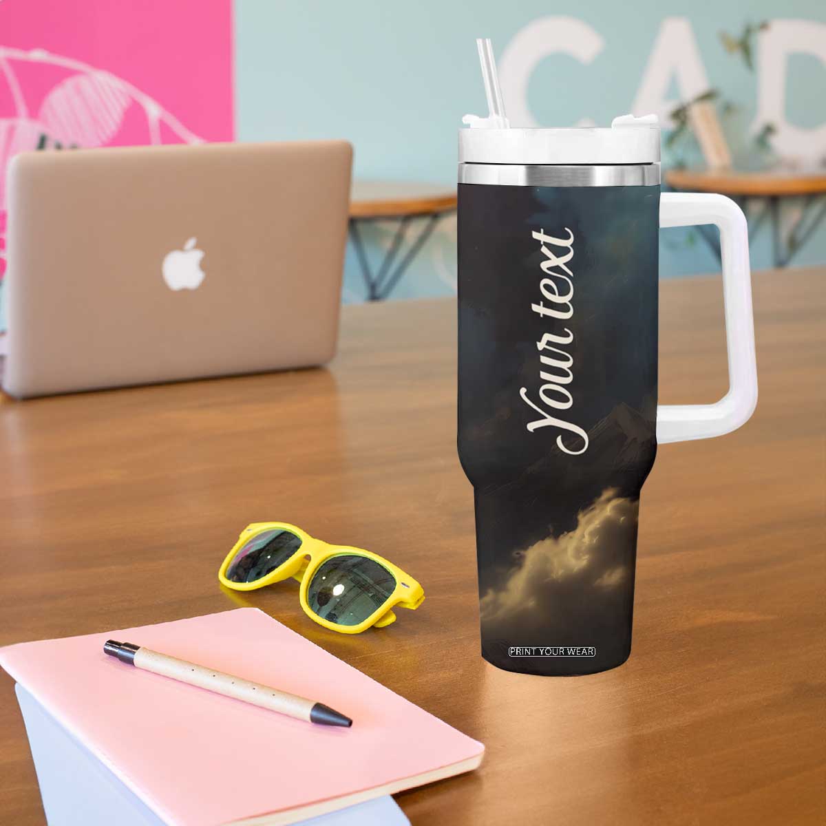 Faith Angel Star Night Tumbler With Handle Personalized TS04 Print Your Wear