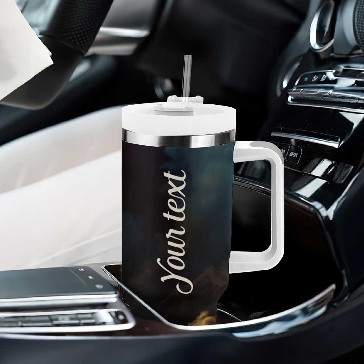 Faith Angel Star Night Tumbler With Handle Personalized TS04 Print Your Wear