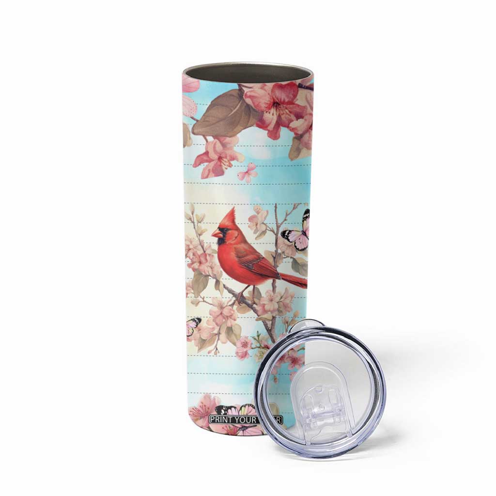 Cardinal Vintage Flower Skinny Tumbler Personalized TS04 Print Your Wear