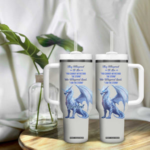 Dragon They Whispered To Her You Cannot Withstand The Storm Tumbler With Handle Personalized TS04 Print Your Wear