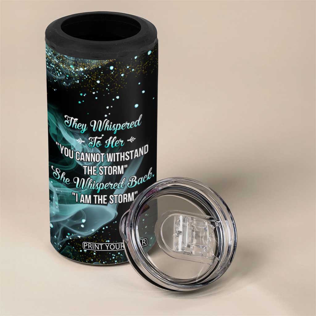 Dragon They Whispered To Her You Cannot Withstand The Storm 4 in 1 Can Cooler Tumbler Personalized TS04 Print Your Wear