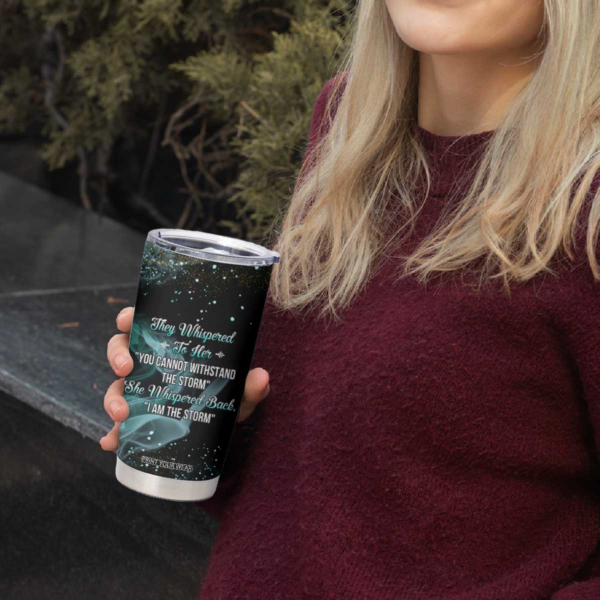 Dragon They Whispered To Her You Cannot Withstand The Storm Tumbler Cup Personalized TS04 Print Your Wear
