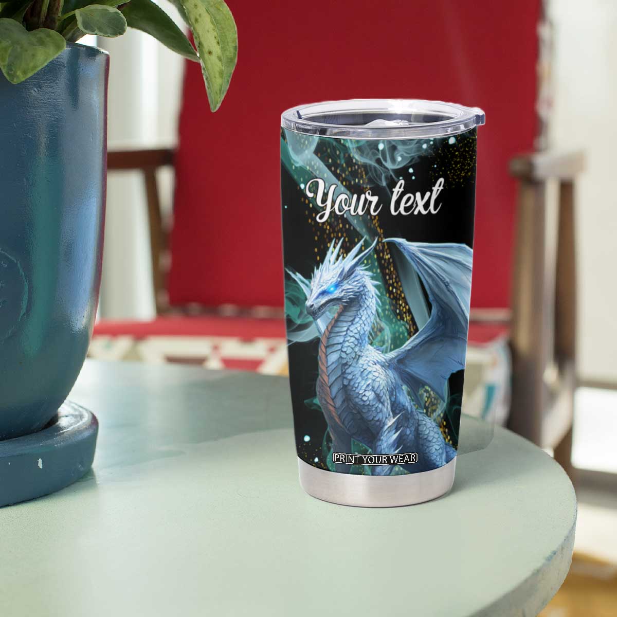 Dragon They Whispered To Her You Cannot Withstand The Storm Tumbler Cup Personalized TS04 Print Your Wear
