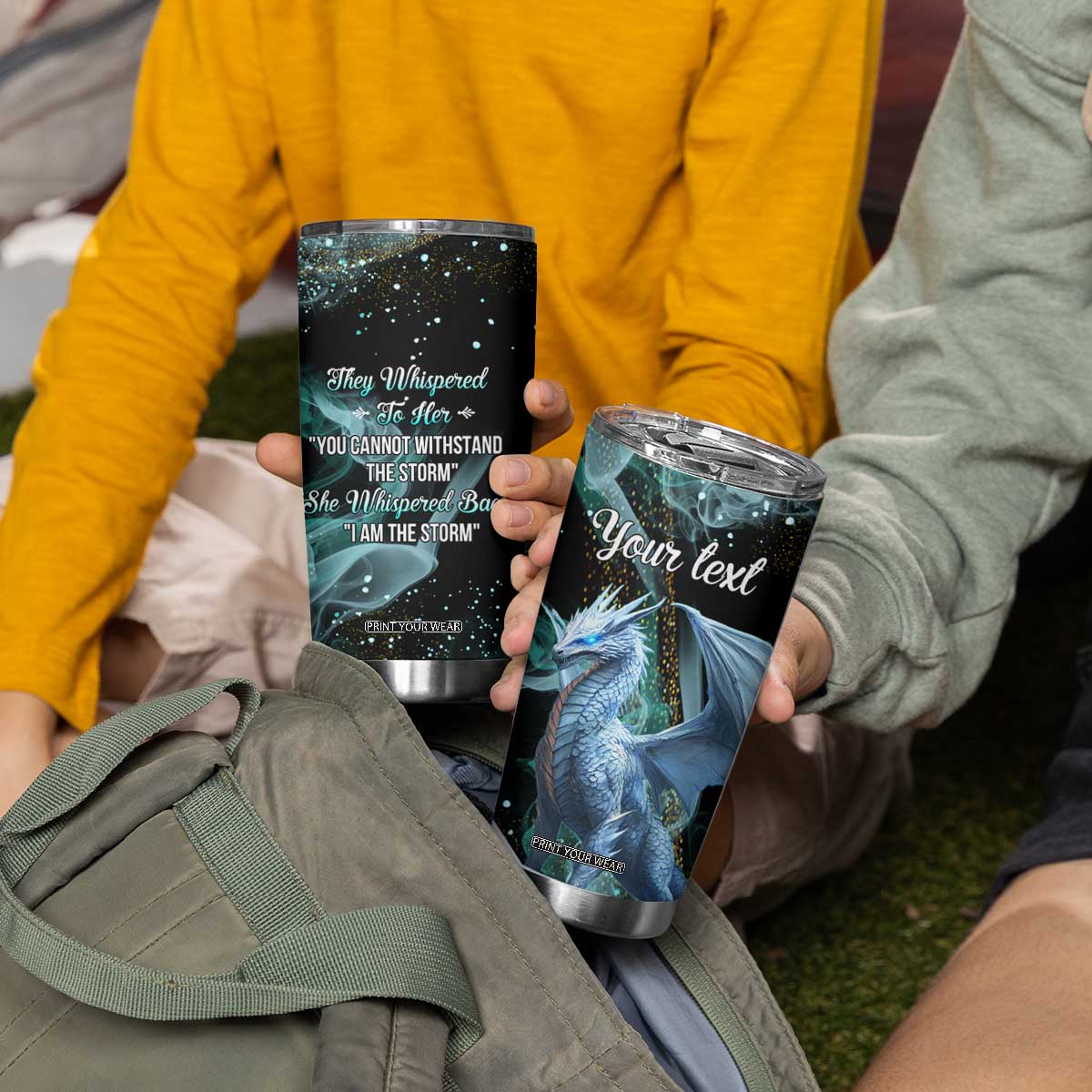Dragon They Whispered To Her You Cannot Withstand The Storm Tumbler Cup Personalized TS04 Print Your Wear