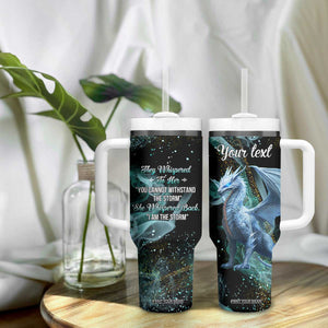Dragon They Whispered To Her You Cannot Withstand The Storm Tumbler With Handle Personalized TS04 Print Your Wear