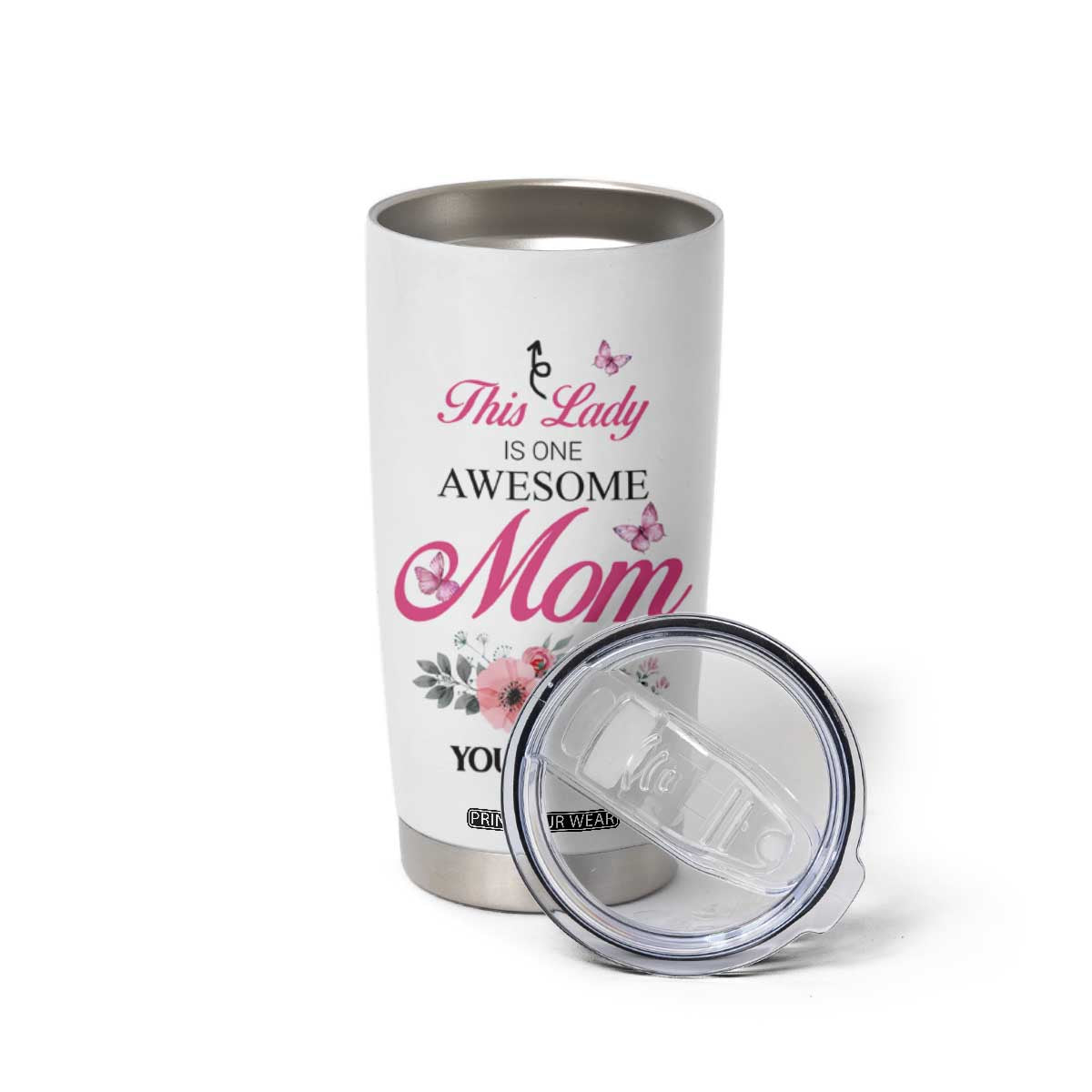 Butterfly Awesome Mom Tumbler Cup Personalized TS04 Print Your Wear